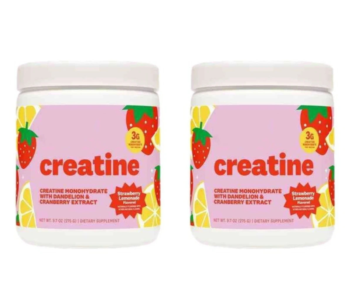 Creatine Monohydrate Powder 3000mg with Folate, Strawberry Lemonade Flavor, 275g