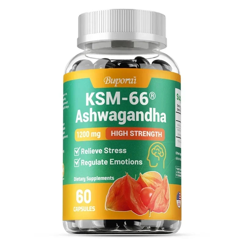 KSM-66 Ashwagandha Extract Dietary Supplement Capsules