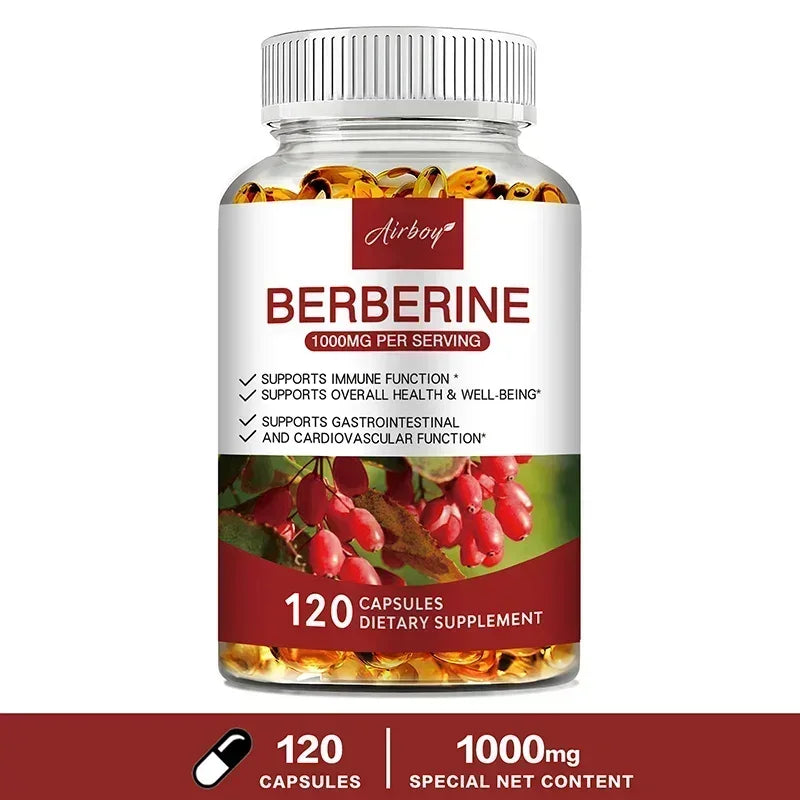Berberine HCl Dietary Supplement for Adults - 30/60/120 Capsules