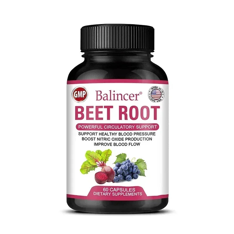 Beet Root Capsules Dietary Supplement, 30/60/120 Count