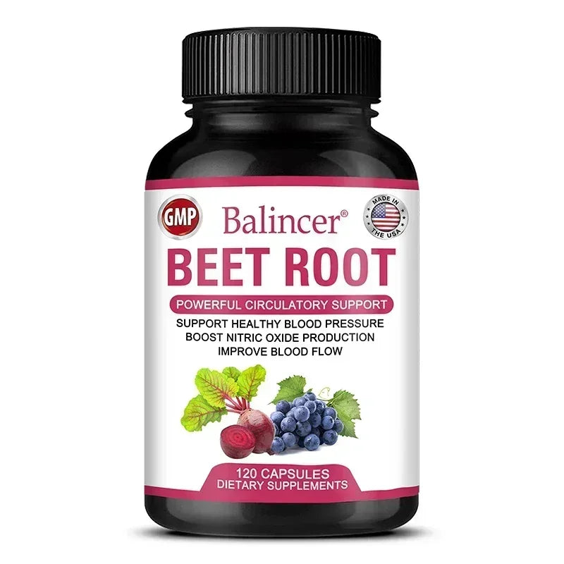 Beet Root Capsules Dietary Supplement, 30/60/120 Count