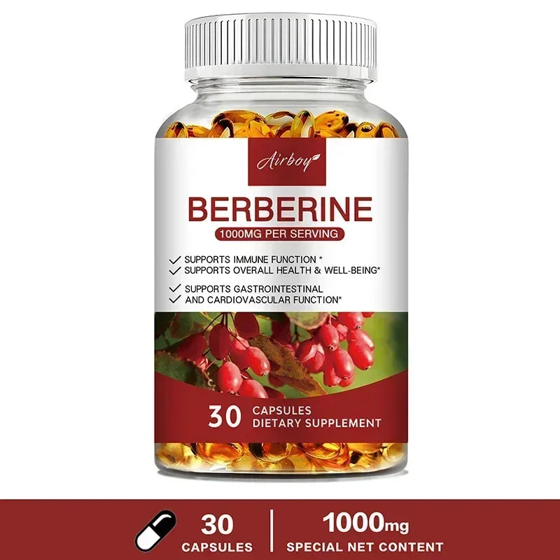 Berberine HCl Dietary Supplement for Adults - 30/60/120 Capsules