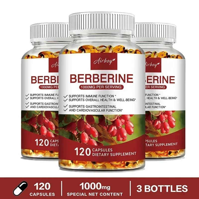 Berberine HCl Dietary Supplement for Adults - 30/60/120 Capsules
