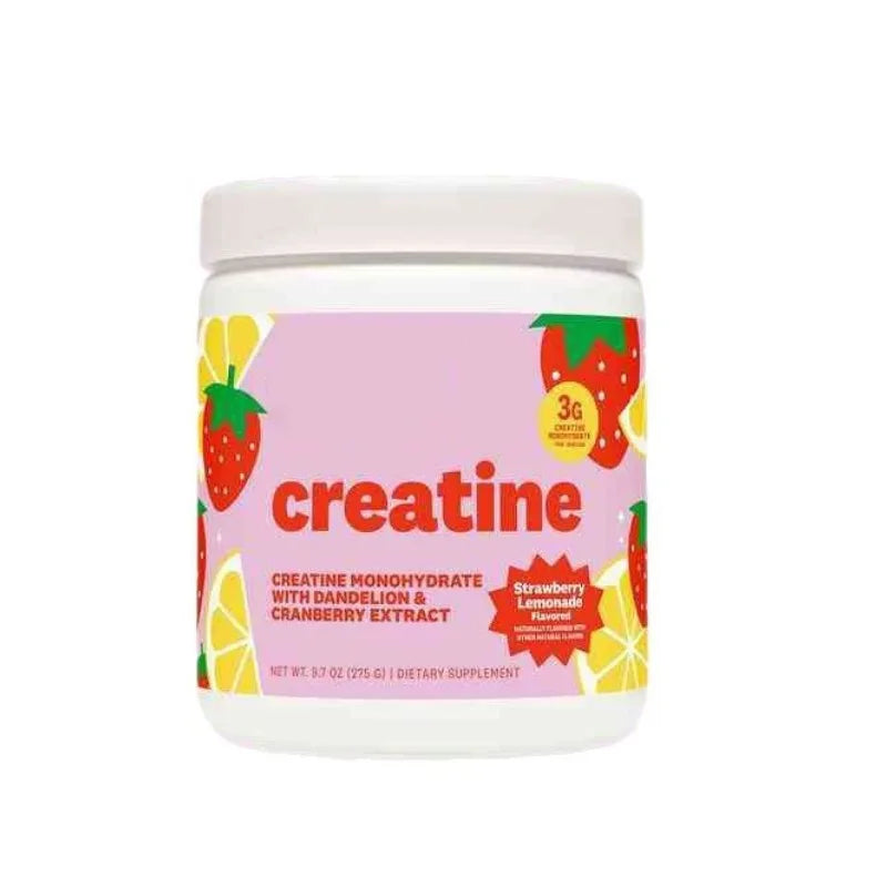 Creatine Monohydrate Powder 3000mg with Folate, Strawberry Lemonade Flavor, 275g