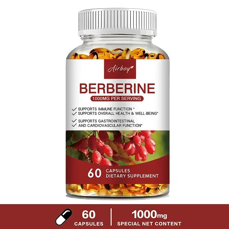 Berberine HCl Dietary Supplement for Adults - 30/60/120 Capsules