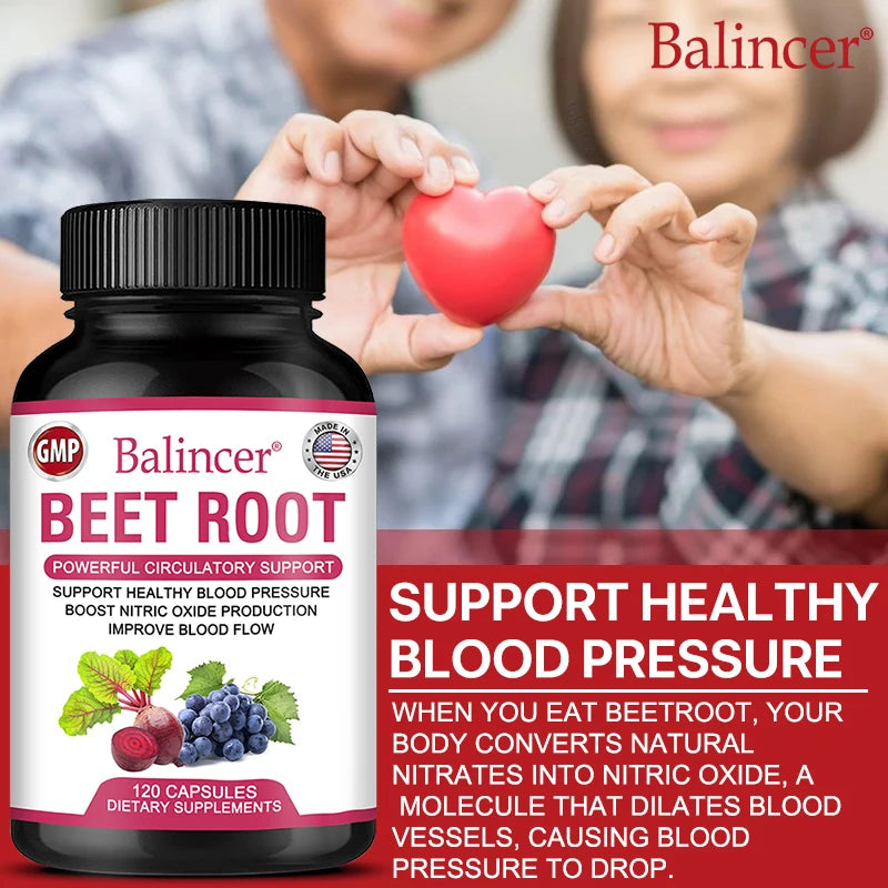 Beet Root Capsules Dietary Supplement, 30/60/120 Count