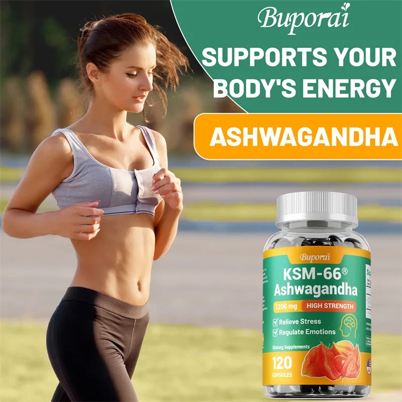 KSM-66 Ashwagandha Extract Dietary Supplement Capsules