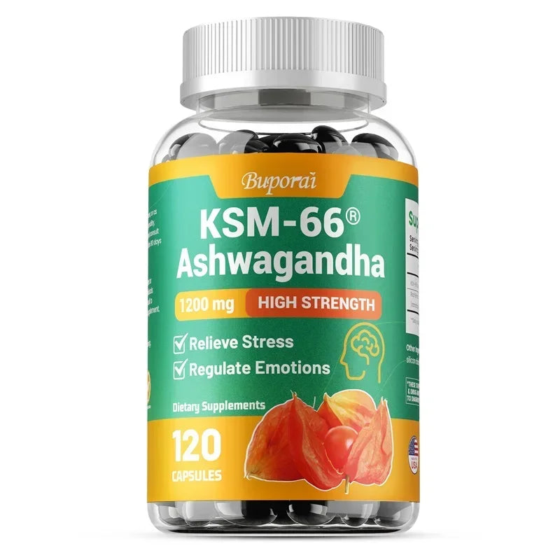 KSM-66 Ashwagandha Extract Dietary Supplement Capsules