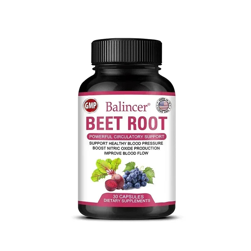 Beet Root Capsules Dietary Supplement, 30/60/120 Count
