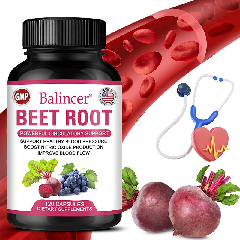 Beet Root Capsules Dietary Supplement, 30/60/120 Count