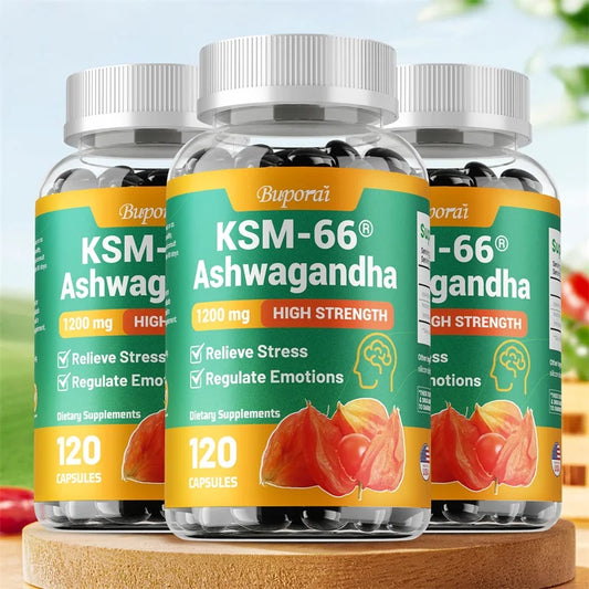 KSM-66 Ashwagandha Extract Dietary Supplement Capsules