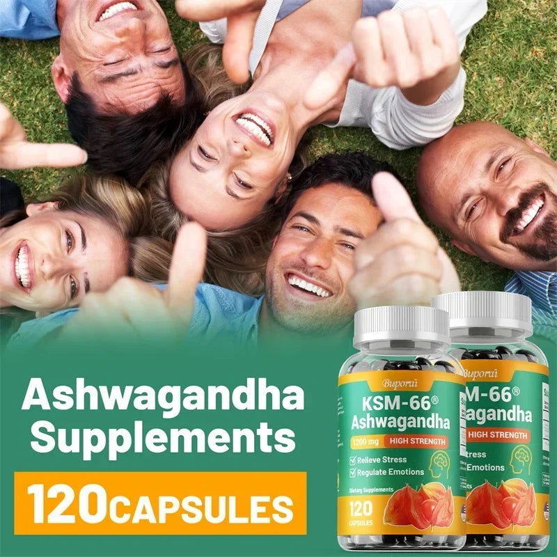 KSM-66 Ashwagandha Extract Dietary Supplement Capsules