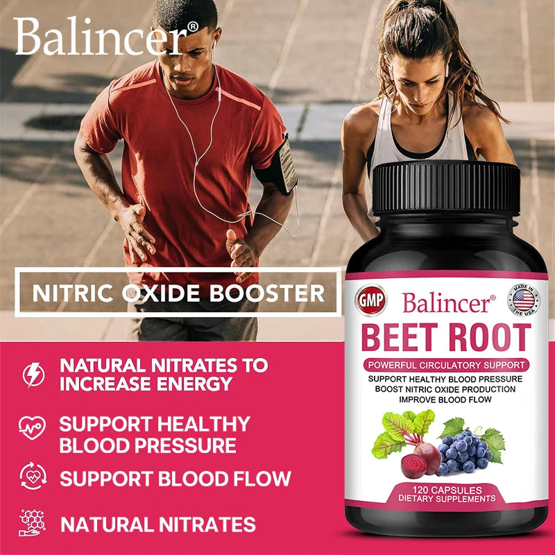 Beet Root Capsules Dietary Supplement, 30/60/120 Count