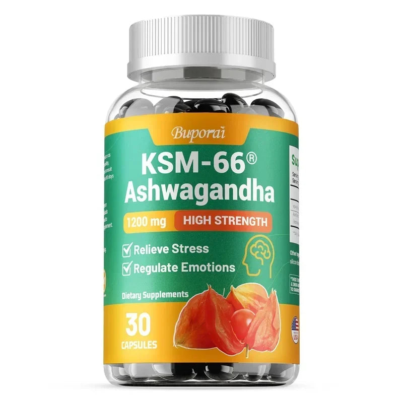 KSM-66 Ashwagandha Extract Dietary Supplement Capsules