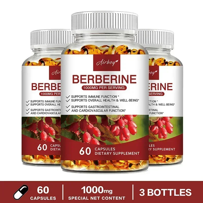 Berberine HCl Dietary Supplement for Adults - 30/60/120 Capsules