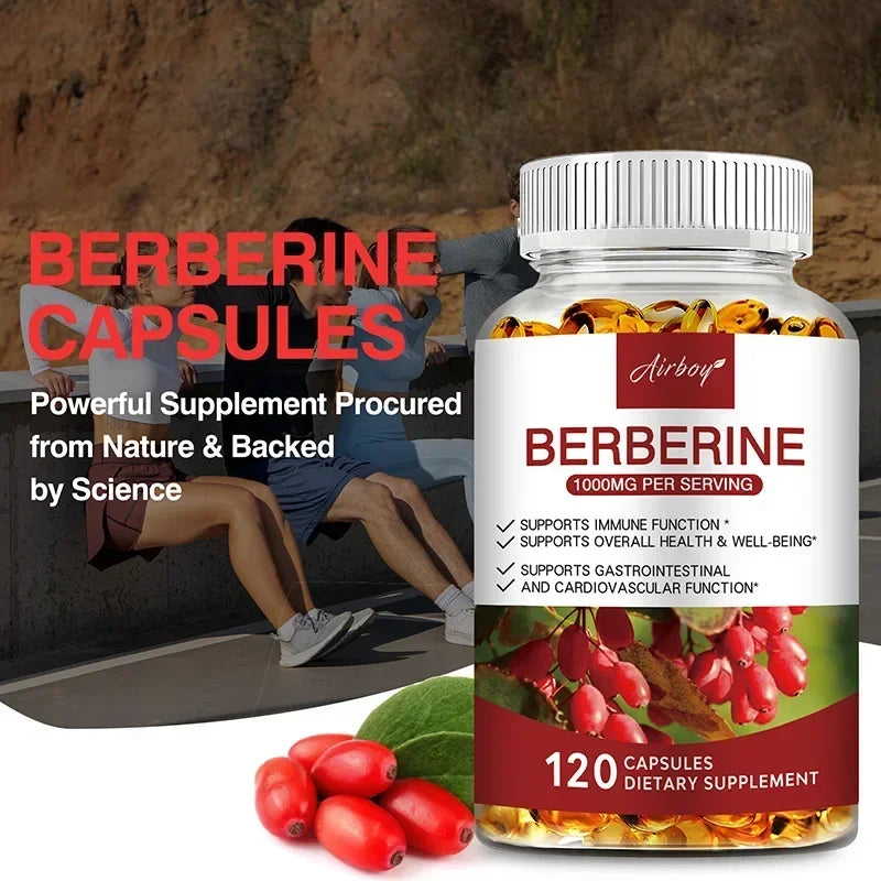 Berberine HCl Dietary Supplement for Adults - 30/60/120 Capsules